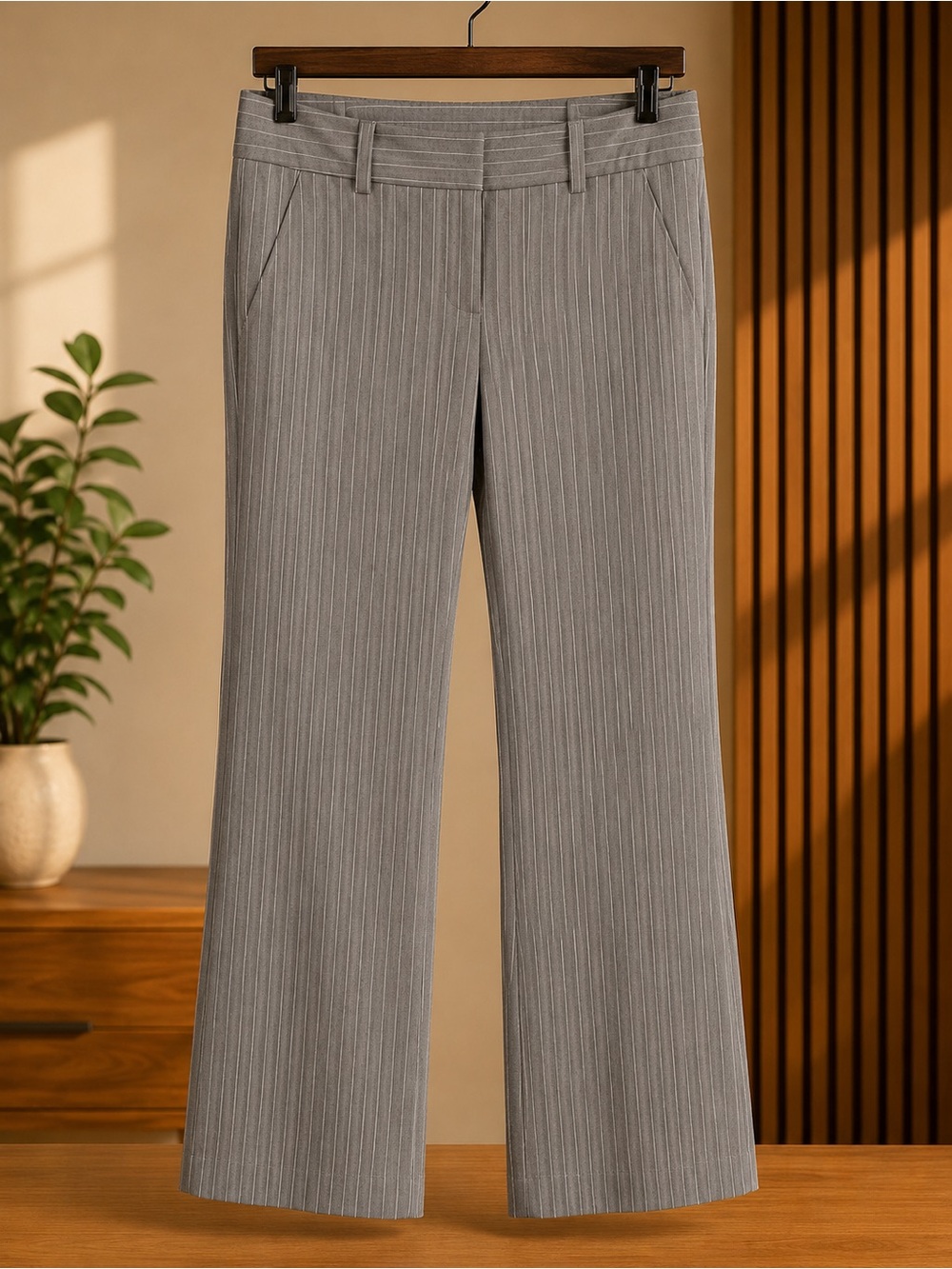 Tracy Evans Limited Gray Pinstripe Dress Pants Size 9 NWT